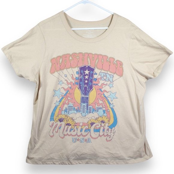 Zoe+Liv Tops - Zoe + Liv T Shirt Women's Size XXL Nashville TN Music City U.S.A Short Sleeve